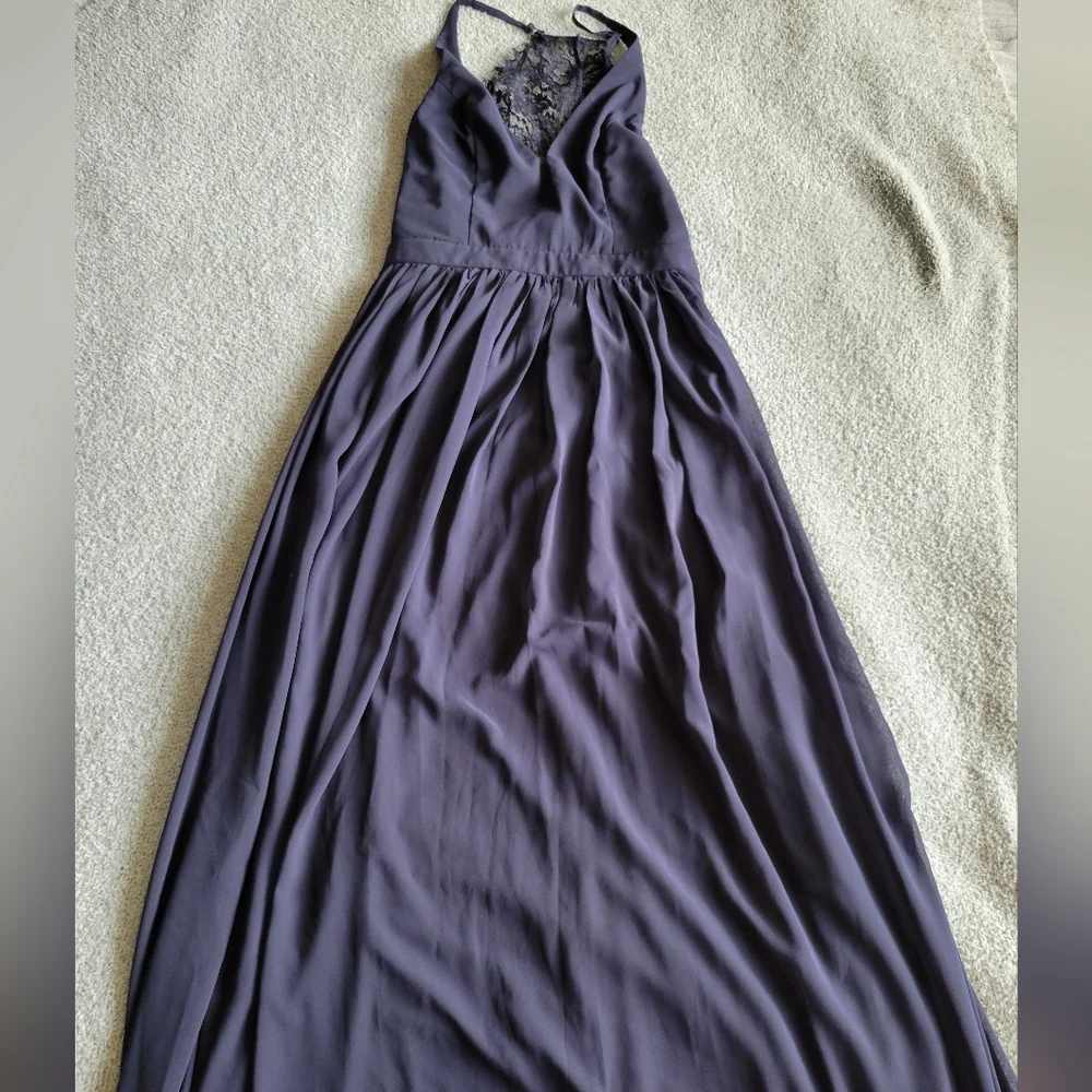 Lulus Midnight Blue Lacy Back Maxi Dress Size Med - Picture 2 of 10